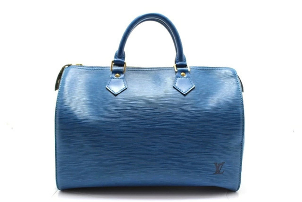 LOUIS VUITTON Speedy Handbag Epi Leather Toledo Blue